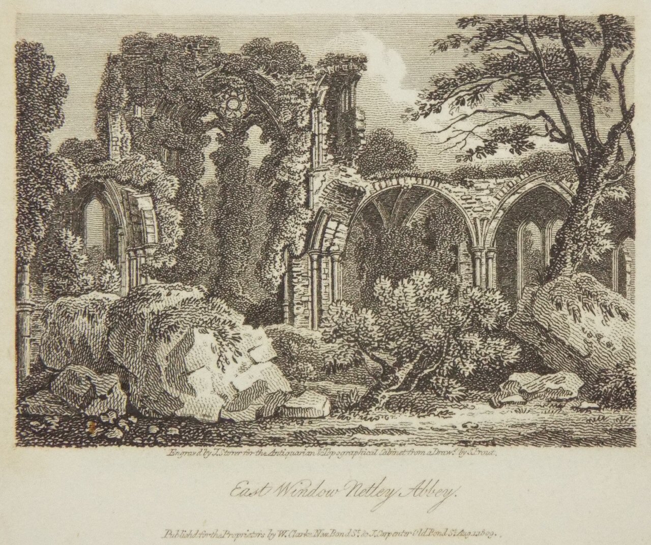 Print - East Window Netley Abbey. - Storer